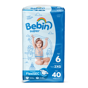 Pañal Desechable Pañal Bebin Super Xxg40 40 Pz