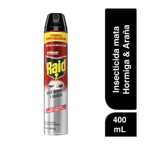 RAID Insecticida en Aerosol Fórmula Especializada Mata Hormigas y Arañas 400 ml