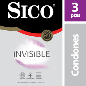 Sico Condones Invisible con 3 pz