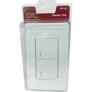 GTC Conector Placa con 2 Apagadores 1 pz