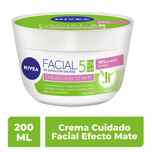 NIVEA Crema Facial Hidratante 5 en 1 Efecto Mate 200 ml