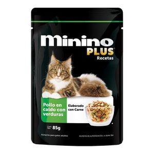 Alimento Húmedo para Gatos Minino Pollo en Caldo con Verduras 85 g