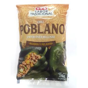 Vegetales Congelados Chile Poblano Pelados 4 pz