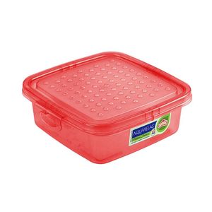 Guateplast Hermético Dots Cuadrado Rojo 700 ml