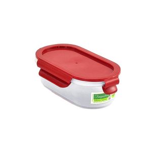 Guateplast Hermético Click Clack Ovalado Pequeño Rojo 550 ml