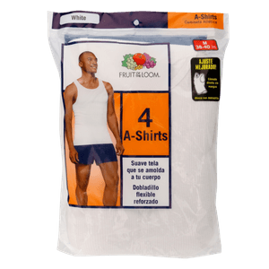 Camiseta Atlética Cab. 4-Pack Blanca T-Med 4 Pz