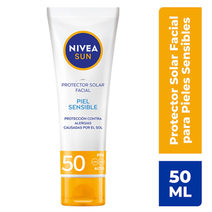 NIVEA SUN Protector Solar Facial Piel Sensible FPS50 50 ml