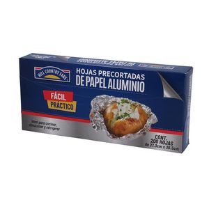 HCF Papel Aluminio Hojas Precortadas con 200 pz