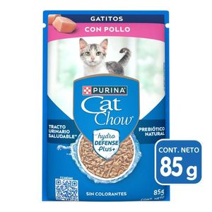 Purina Cat Chow Defense Hydro Gatitos Pollo Alimento Húmedo para Gatitos Pouch 85 g