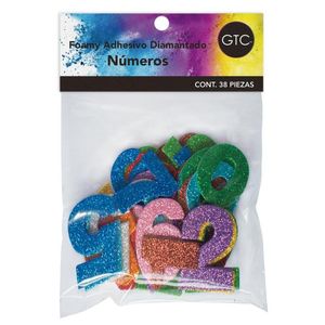 Foamy Números Adhesivo Diamantado 1 Pz