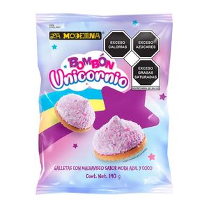 Galletas Unicornio Sabor Mora Azul y Coco 140 g