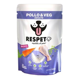 Alimento Húmedo para Perros en sobre RESPET Pollo y Vegetales 100 g