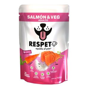 Alimento Húmedo para Perros en sobre RESPET Salmón y Vegetales 100 g