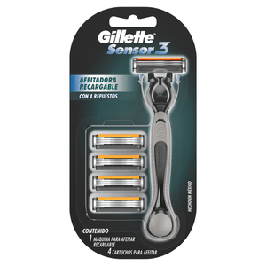 Rastrillo Gillette Sensor3 + 4 Repuestos