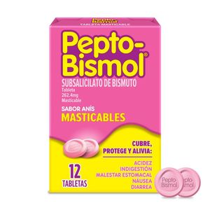 Pepto-Bismol Antiacido Original Tabletas Masticables con 12 pz