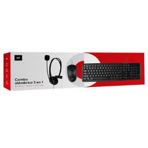 Combo Teclado + Mouse + Audífono Alámbrico 3 en 1 pz