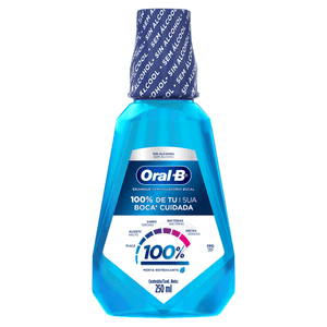 Enjuague Bucal Oral-B 100% Menta Refrescante sin Alcohol 250 ml