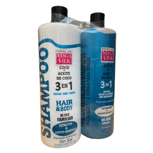 Mega Shampoo 3 en 1 Aceite de Coco 1 L