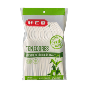 Tenedores Biodegradables Grandes 25 pz