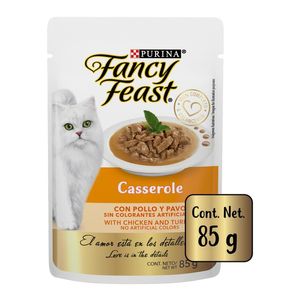 Purina Fancy Feast Casserole Pollo y Pavo Alimento Húmedo para Gatos Adultos Pouch de 85 g