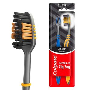 Colgate Zig Zag Cepillo de Dientes Charcoal con 2 pz