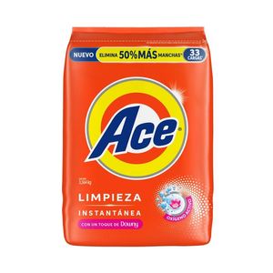 ACE Detergente en Polvo con Toque de Downy Limpieza Instantánea con Oxígeno Activo y Mejor Disolución 33 Cargas 3.564 kg