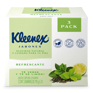 Kleenex Jabón Multipack Té Verde Y Té de Limón 3 Pz