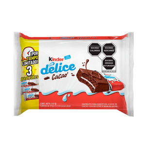 Pastelito con Cubiera a Base de Cacao Kinder de 117 g