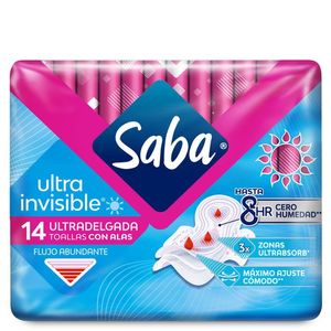 Toallas Femeninas Ultra Invisible con Alas 14 Pz