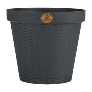 Maceta Rattan Redonda D20 Gris Oxford 1 Pz