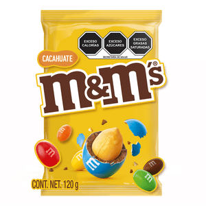 M&Ms Chocolates con Leche y Cacahuate Confitados Mega Bolsa 120 g