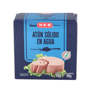 HEB Lomo de Atun en Agua 140 g