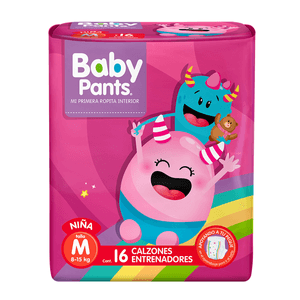 Baby Pants Calzon Entrenador Niña Talla Mediana 16 pz