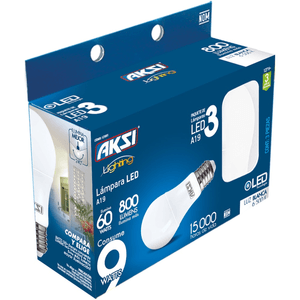 Foco Led 3pack-A19 9w Luz Blanca 1 Pz