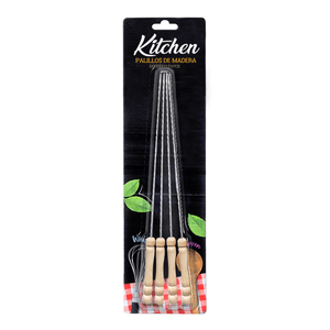 Palillos Kitchen Para Brochetas Madera Metal 4 Pz