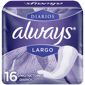 Always Diarios Largo Protectores Diarios con 16 pz