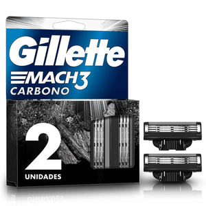 Gillette Mach3 Carbono Cartucho de Rastrillo 3 Hojas 2 pz