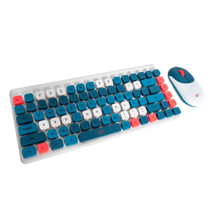 Teclado Y Mouse Inalambrico Azul 1 Pz