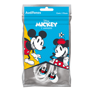 Audifonos Sencillo Bolsa Metalizada Minnie Mouse 1 Pz