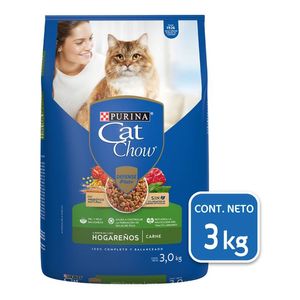 Purina Cat Chow Defense Plus Hogareños Alimento Seco para Gatos Adultos Sabor Carne Bulto de 3 kg