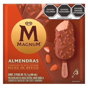 Paletas Magnum Almendras 3 Pz