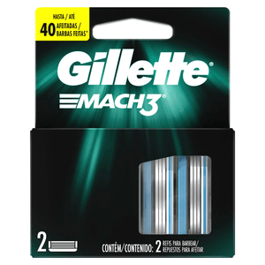 Cartucho de Rastrillo Gillette Mach3 3 Hojas 2 pz