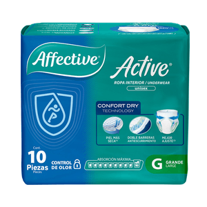 Affective Active Pañal para Adulto Talla Grande con 10 pz