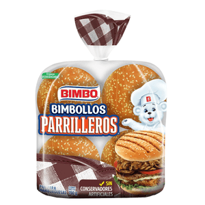 Pan Para Hamburguesa Bimbollos Parrilleros 8pz 780 g