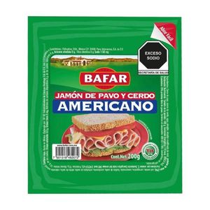 Bafar Jamón de Pavo y Cerdo Americano 200 g