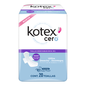 Kotex Toalla Femenina Nocturna Cero 20 Pz 20 Pz