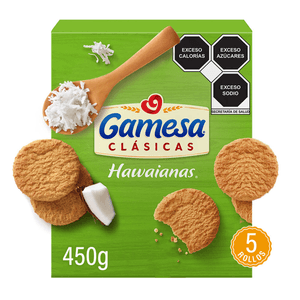 Galletas Hawaianas Coco 5 paketines 450 g