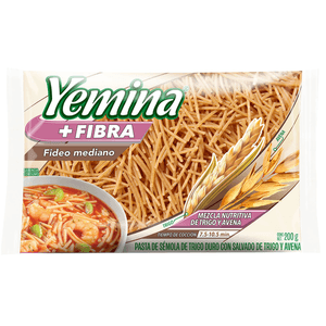 Yemina Sopa de Fideo Mediano Más Fibra 200 g