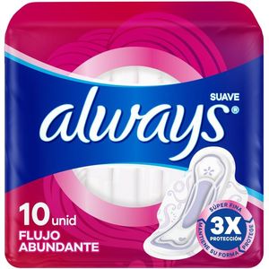 Always Suave Día Toallas Femeninas con 10 pz