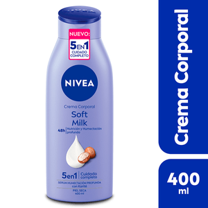 NIVEA Crema corporal humectante soft milk para piel seca 400 ml